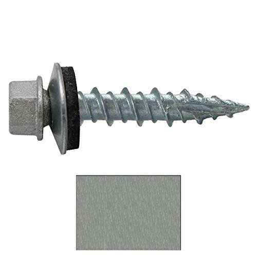 10 x 1 NO Paint Metal Roofing Screws - Hex Washer Head- Self-Starting/Tapping - EPDM Washer. 1 Bag - 250 Screws - color: NO PAINT, size: 1"
