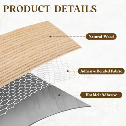 uxcell 1 Inch x 25ft Wood Veneer Edge Banding, Pre-Glued Flexible Ash Edging Strips, Iron on with Hot Melt Adhesive Wood Tape for Cabinet Repair and Furniture Restoration - size: 1 Inch x 25ft