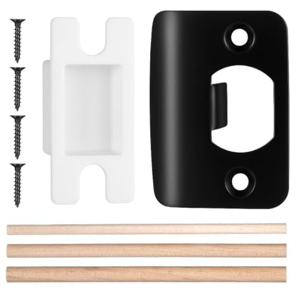 Door Plate Extended Strike Matte Black Heavy Duty Security