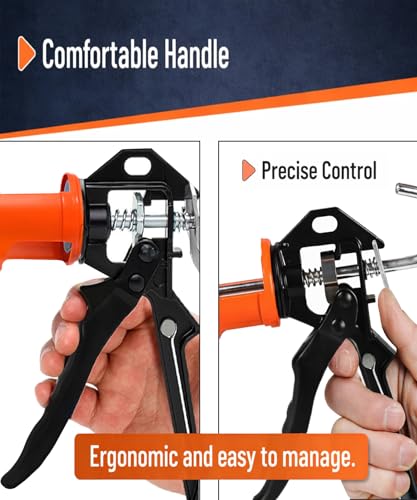 ADAK - Professional Caulking Gun, 12:1 Thrust Ratio, Caulking Gun No Drip, Hand Tool for Silicone & Sealant Application, Smooth Pressure Caulk Gun, Caulking Gun Tool