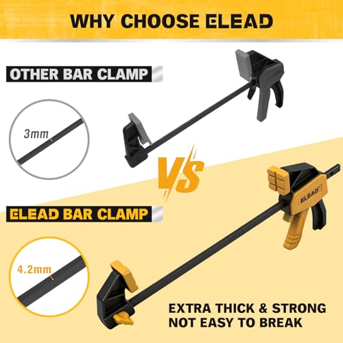 6" Mini Bar Clamps for Woodworking, 4-Piece One-Handed F Clamp/Spreader, 75LBS Load Limit Wood Clamp, Quick Release Grip Clamps for Table Wood Working, Light-duty Tools - style: 4-Piece 75lbs