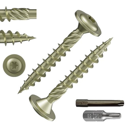 Wensilon #8 x 1-1/2" Yellow Lag Screws, Structural Wood Screw,263PCS 2lbs 4.2x38mm - color: Yellow, size: #8 x 1-1/2"