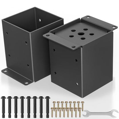 2 PCS Metal 6×6 Post Base, Inner Size 5.6"x5.6" - size: 6 x 6 (2 PCS)