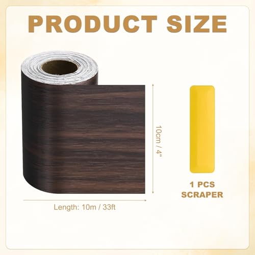 HARFINGTON Wood Grain Repair Tape 4" x33ft Self-Adhesive Repair Patch - color: Black Walnut, size: 4" x 33ft
