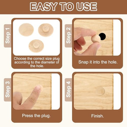 uxcell 20Pcs Wood Button Plugs, 35mm / 1.38" Hardwood Screw Hole Plug Mushroom Wooden Caps Buttons Beech Wood Plug for Furniture Woodworking Craft Decor (45mm x 35mm) - size: 45mm x 35mm