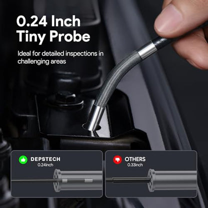 DEPSTECH 4.5" Articulating Borescope, HD Inspection Camera with Light 5FT - size: 5FT, style: Single Lens