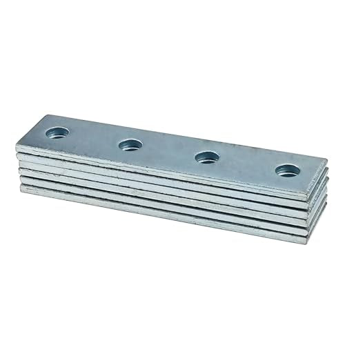 4 Hole Flat Straight Bracket for 1/2" Bolt in 1-5/8" Strut Channel, 6 Pack - size: 4 Hole Flat Plate