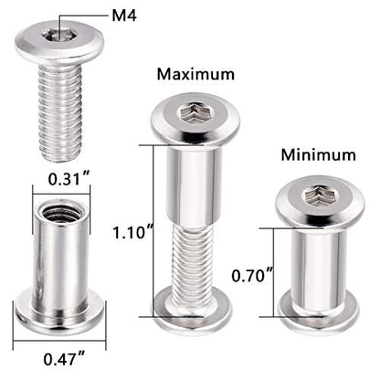40 Sets Silver Furniture Connector Bolts M6x15mm Binding Screws for Wood - color: M6x15mm-D