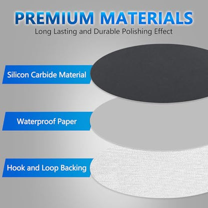 VIBRATITE 30PCS 6 Inch Hook & Loop Sanding Discs, 1000-5000 Grit - size: 6 Inch (1000-5000 Grit)