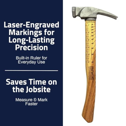 Boss Hammer 14 oz Ti64 Titanium Hammer, Tennessee Hickory Handle - size: 14 oz., style: Milled Face