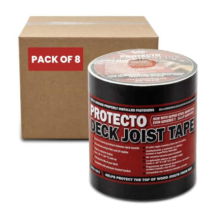 Protecto Wrap Deck Joist Tape 9" x 50' – Self-Adhering Flashing with Super Stick Technology for Deck Framing Protection, Moisture Barrier for Joists, Beams, and Ledgers in Wood or Composite Decking