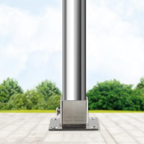 Wealrit 4 PCS Square Post Bases, 0.75" Deck Flange Anchor Bases - style: 4 pcs 0.75" x 0.75"