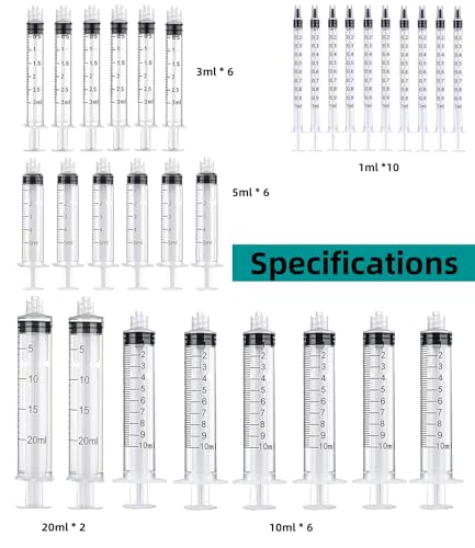 30 pack 1ml, 3ml, 5ml, 10ml, 20ml Glue Dispenser Accessories with14ga,16ga, 18ga, 20ga, 22ga, 25ga Dispensing Accessories and Caps, for Liquid, Glue, Ink, craft making - size: 30 Pack (1ml, 3ml, 5ml, 10ml, 20ml)