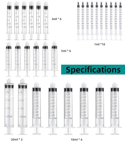 30 pack 1ml, 3ml, 5ml, 10ml, 20ml Glue Dispenser Accessories with14ga,16ga, 18ga, 20ga, 22ga, 25ga Dispensing Accessories and Caps, for Liquid, Glue, Ink, craft making - size: 30 Pack (1ml, 3ml, 5ml, 10ml, 20ml)