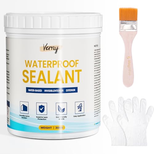 Water-Based Transparent Waterproof Sealant, Invisible Liquid Adhesive, Anti-Leakage Waterproof Coating, Indoor & Outdoor Walls, Bathroom, Kitchen, Garden Leak Sealant (10.5oz)