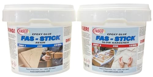 Fasco Epoxies 110 Industrial Epoxy Glue Gallon Kit – 1:1 Waterproof Structural Adhesive for Wood, Fiberglass, Aluminum, Steel, Concrete – Gap Filling Two-Part Epoxy with 30-Minute Working Time