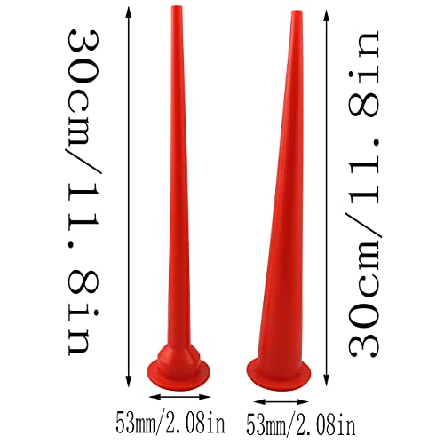 LQ Industrial 2pcs Cones Nozzles Caulking Nozzle 30cm Applicator Caulking Nozzle Tips Replacement Extension, Red