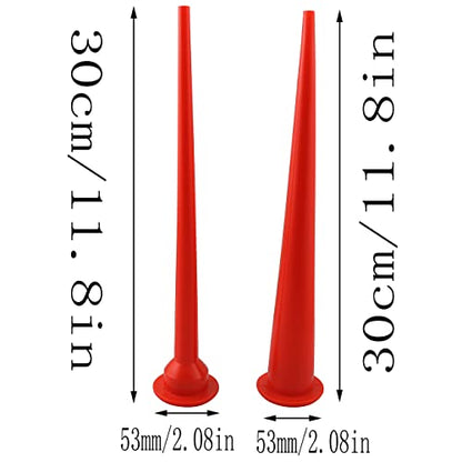 LQ Industrial 2pcs Cones Nozzles Caulking Nozzle 30cm Applicator Caulking Nozzle Tips Replacement Extension, Red