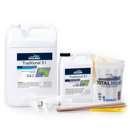 TotalBoat 5:1 Marine Epoxy Resin for Fiberglass & Wood 1 Gallon Kit, Slow - size: Gallon, style: Slow
