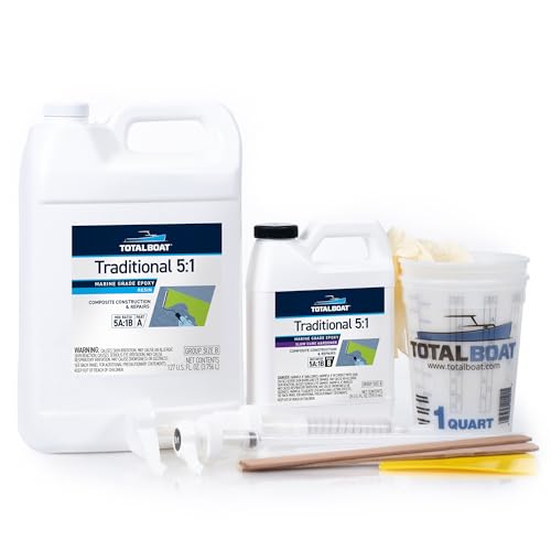 TotalBoat 5:1 Marine Epoxy Resin for Fiberglass & Wood 1 Gallon Kit, Slow - size: Gallon, style: Slow