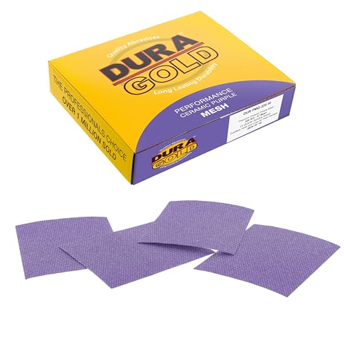 Dura-Gold 320 Grit 1/4 Sheet Size Purple Ceramic Mesh Sandpaper, Box of 16 - style: 320 Grit