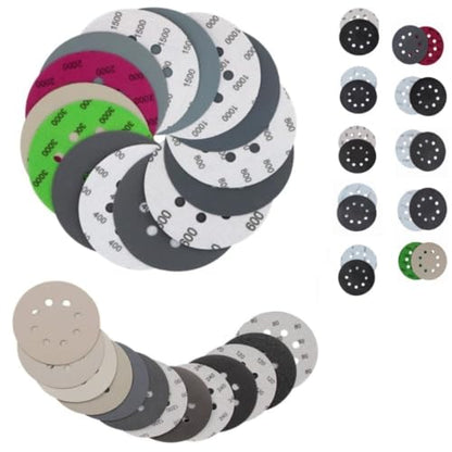 Sandpaper Hook and Loop 50 PCS 5 inch Assortment Sanding Discs Wet Dry 60 120 240 400 600 800 1000 1500 2000 3000 Grit, Orbital Sandpaper 125mm for Metal Wood Paint Automotive Polishing