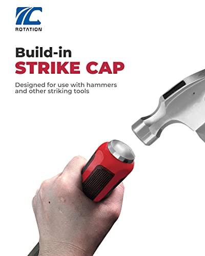 ROTATION 3pc Pry Bar Set with Strike Cap Handle & Angled Tip, 8" 12" 17.5"
