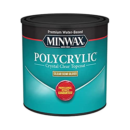 Minwax Polycrylic Protective Finish, Clear Gloss, Clear, 1/2 Pint, 244444444