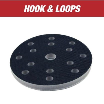 LAUCO 6-Inch Soft Interface Pad – 15-Hole Hook & Loop Foam Cushion Buffer Pad for Dual Action & Random Orbital Sanders – Vibration Reduction, Edge Control & Contour Sanding (Black) 09063