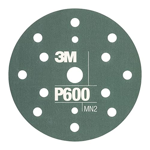 AMAPR 3M Hookit Flexible Abrasive Disc 34405, 6 in, 600+ Grade, 25 Pack, Primer Sanding, E-Coat Sanding - color: Gray, style: P600