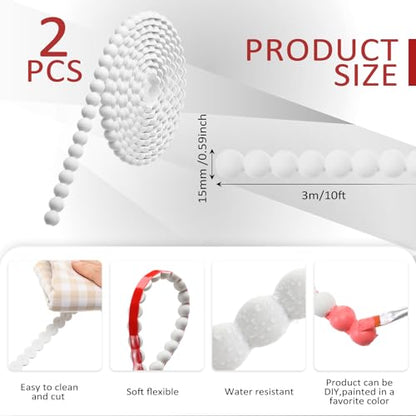 Leinuosen Flexible Bead Molding Trim Peel and Stick White 20ft /15 mm - color: White, size: 20ft /15 mm