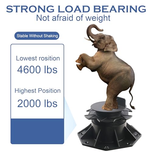 10PCS Adjustable Deck Support Pedestal Blocks (2-3/8" to 5-1/2")