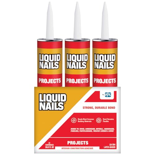 Liquid Nails Interior Projects 10 oz Off-White Latex-Based Construction Adhesive, 24 Pack - size: 10 Ounce (Pack of 24)