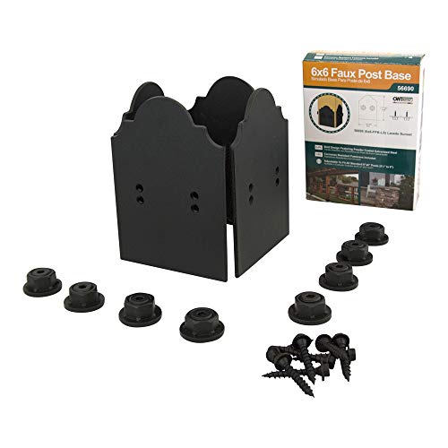 OZCO Laredo Sunset Faux Post Base Kit, 6in x 6in, 1 Pack, Black