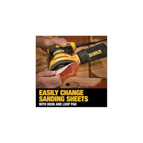 DEWALT Random Orbit Sander, Variable Speed, 5-Inch (DWE6423), Power Source Corded Electric