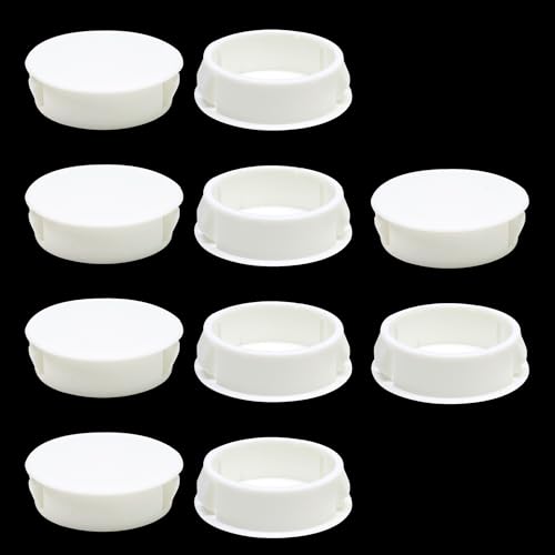 EASYEAH 10PCS 1-1/4"(32mm) White Plastic Hole Plugs, Screw Hole Plugs - size: 1-1/4"/32mm