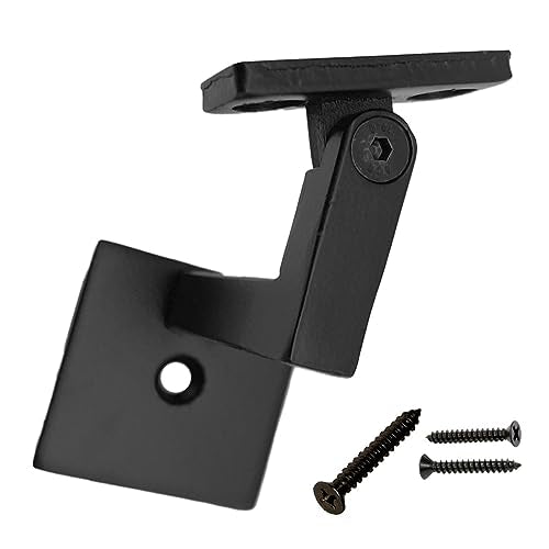 Modern Adjustable Heavy-Duty Brackets (3-Pack) Easy to Install Solid Bracket for Stair Railing - Real Satin Black NOT Matte or Flat Color