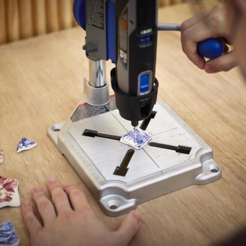 Dremel Drill Press Rotary Tool Workstation Stand (220-01) - size: Silver, style: Industrial