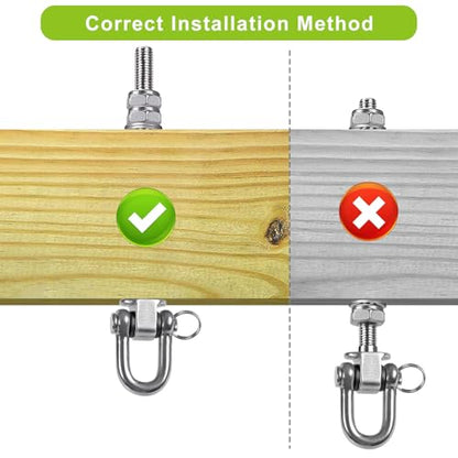 SELEWARE Heavy Duty Swing Hanger with Bearings, 2 Pack Porch Swing Hardware - color: D (9 Inch, 2 Pack)
