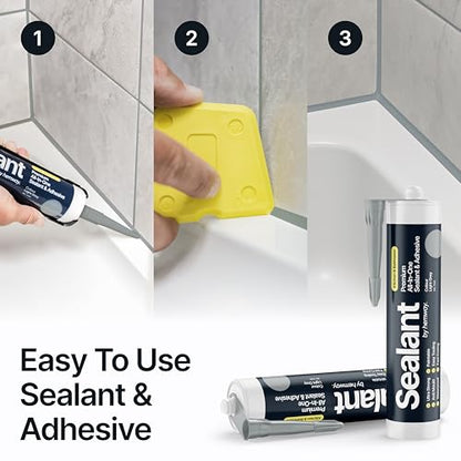 Hemway Kitchen & Bathroom Light Gray Sealant & Adhesive - 300ml 1 Pack - color: Light Gray