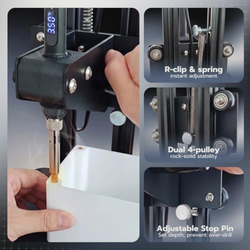 Vertical Heat Set Insert Tools Kit 210mm Working Height for 3D Printing - size: 210mm
