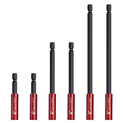 6PCS Strong Magnetic Drill Bit Extension Holder for Impact Driver,1/4" Hex Shank S2 Steel Magnetic Screwdriver Extension,Straight Without Bending Drill Bit Extender,2, 4, 6-inch Extensions