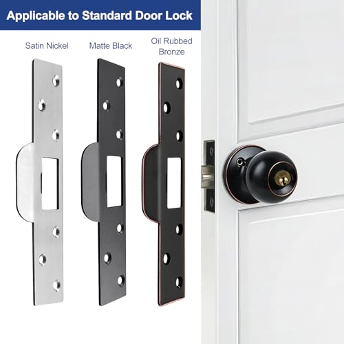 Extra-Long Door Strike Plate, Extended Length/Height - color: Oil Rubbed Bronze, size: 2 Pack