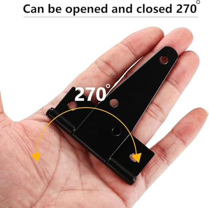 16 Pack 2 Inch T Strap Hinges Heavy Duty Black Outdoor Tee Hinge