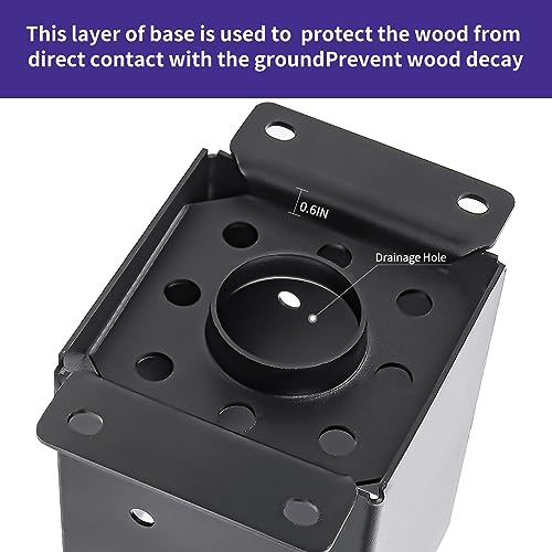 4 Set 4"x 4" Post Base (Inner Size 3.6"x 3.6" - size: 4 Pcs, style: 3.6"x 3.6"