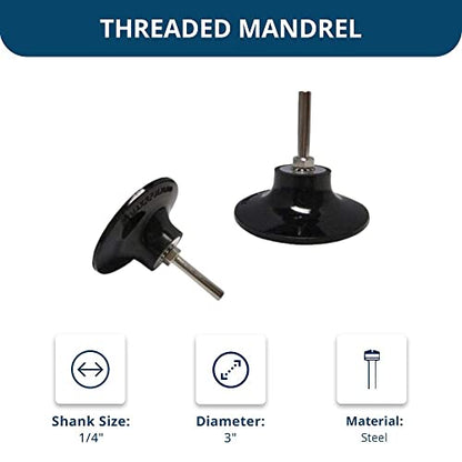 Benchmark Abrasives 3 Inch Sanding Discs Pad Holder Quick Change Mandrel with 1/4 Inch Shank Die Grinder & Drill Sanding Attachment for Deburring Polishing Twist Lock Adapter Sanding Tool - 1 Piece