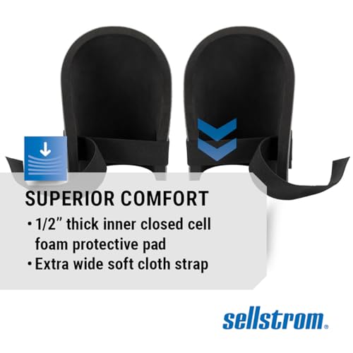 Sellstrom KneePro ZeroGravity Protective Knee Pads with Thick Foam Padding - All-day Comfort, Non-Marking, Universal Fit for Men & Women - for Gardening, Home Repair & Maintenance, Plumbing, Flooring, Tiling