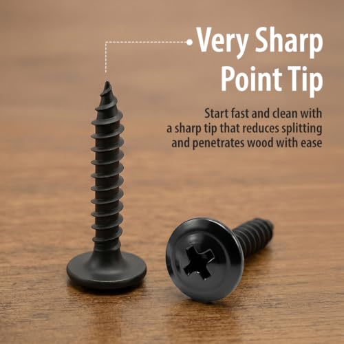 BCP Fasteners #8 x 3/4" Black Modified Truss Head Wood Screws, 100 Pack