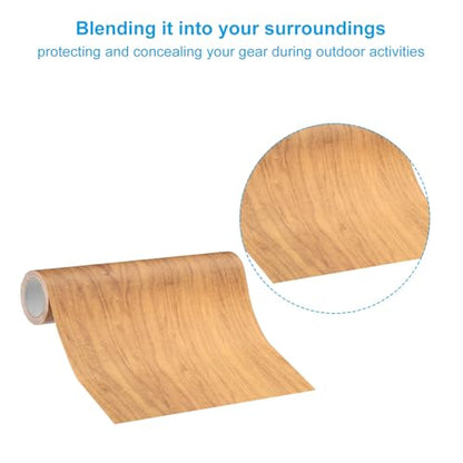 PATIKIL 8" X30' Self-Adhesive Wood Grain Repair Tape with Scraper Maple Grain Wheat