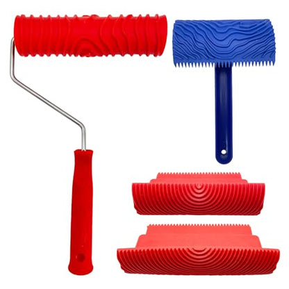 4-Pack Wood Grain Tool, Wood Graining Roller Painting Tool - size: 3pcs+1Roller